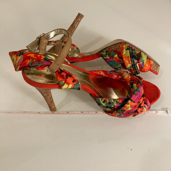 Style & Co. Vibrant Floral Print Knot Open Toe Heels - Size 5.5 - Picture 5 of 11